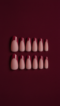Burgundy French Tip Press-On Nail Set
