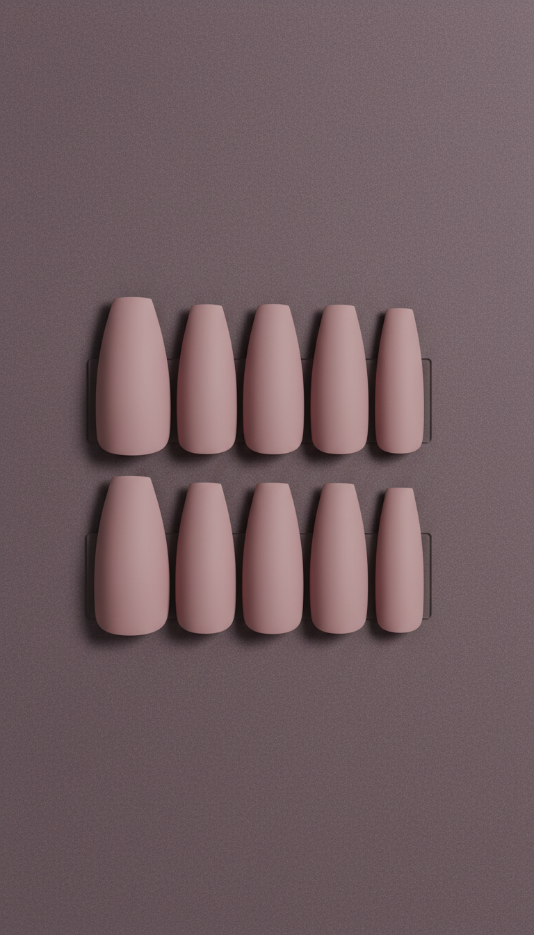 Rose Dust Matte Coffin Nail Set (Copy)